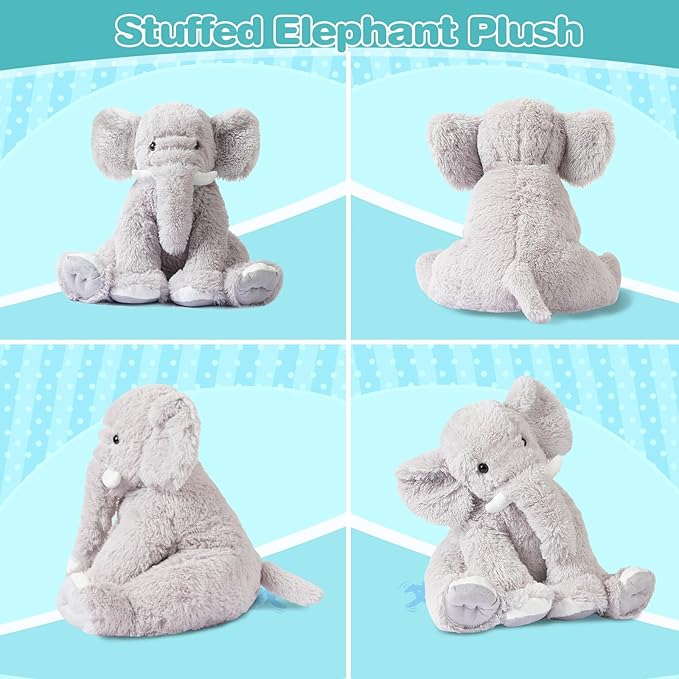 18in Elephant Stuffed Animals,Soft Elephant Plushies Toys Doll Cute Elephant