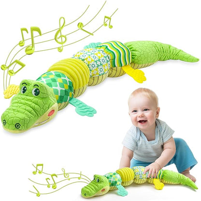 Baby Toys 0 to 12 Months, Musical Stuffed Animal Activity Soft Toys with Multi-Sensory Crinkle