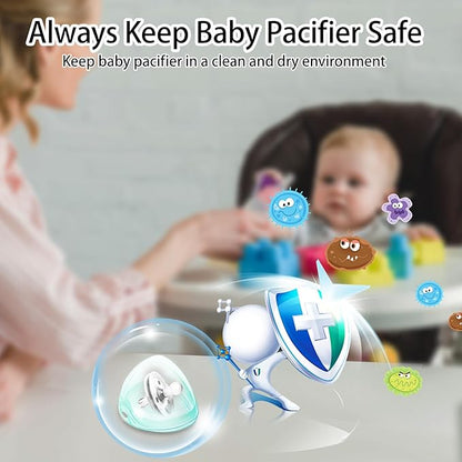 Pacifier Case,4 Pack BPA Free Pacifier Holder Case with Lanyard for Diaper Bag