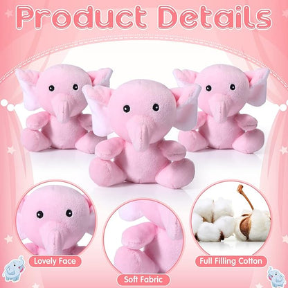 HyDren 8 Pcs Plush Mini Elephant Stuffed Animal Toys 4