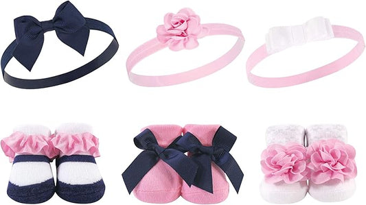 Hudson Baby Girl's Headband and Socks Giftset
