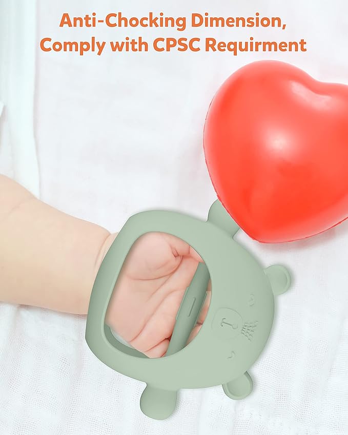 Teething Toys for Babies 0-6 Months, Never Drop Silicone Baby Teether