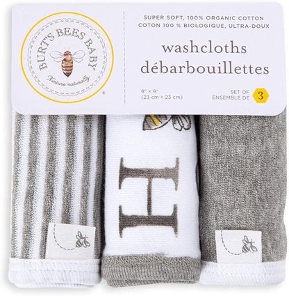 Washcloths, Absorbent Knit Terry 100% Organic