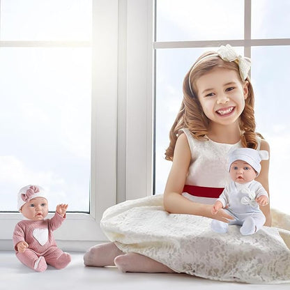 12 inches Realistic Twins Baby Doll with Clothes and Pacifiers, 36 Months