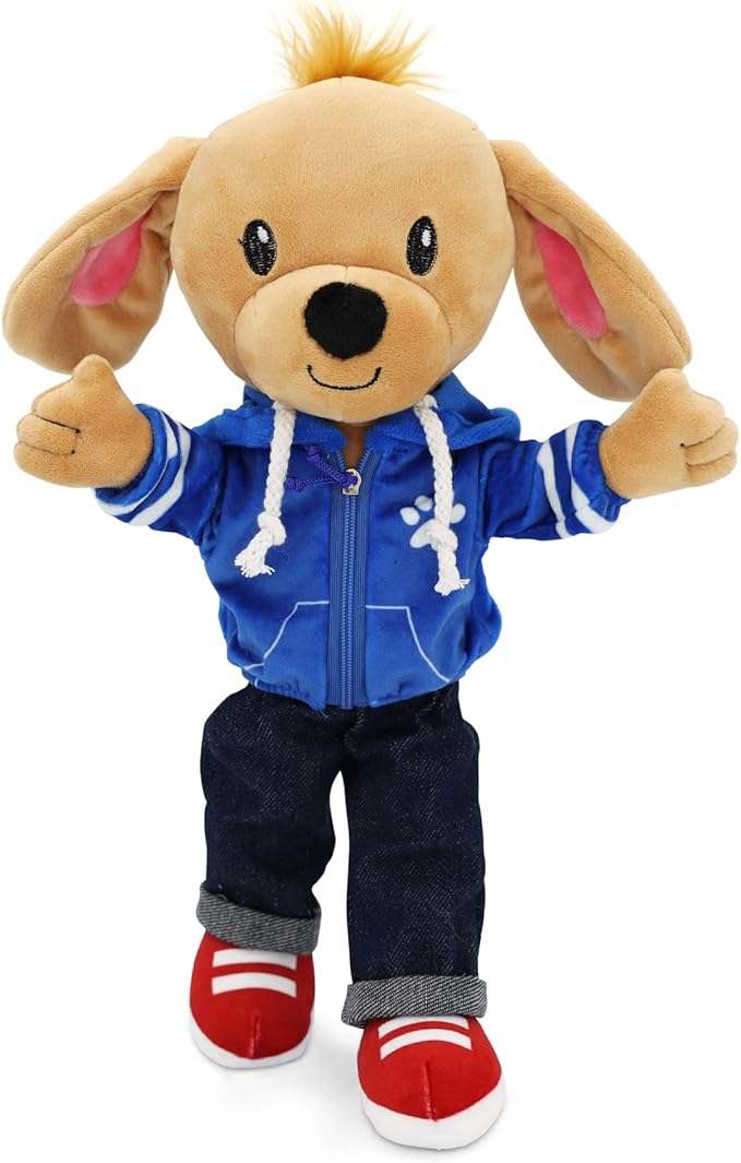 Playtime by Eimmie Plushible Rag Doll Dog - Soft Dolls for Baby Boy, Girls 14 Inch
