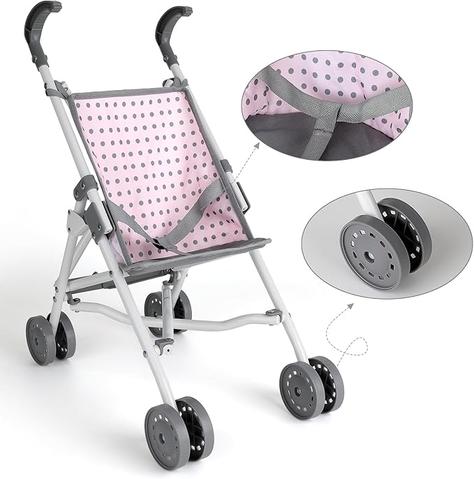 deAO Baby Doll Stroller Crib Bed Nursery Role Play Set Baby Doll with Accessories and Play Mat,Travel Cot