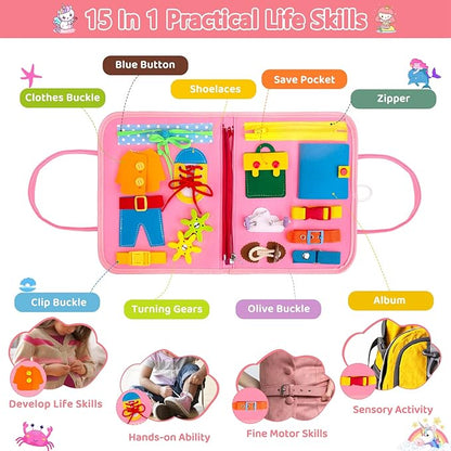 HONGDDY Busy Board Montessori Toys for Toddler, Sensory Board Toy