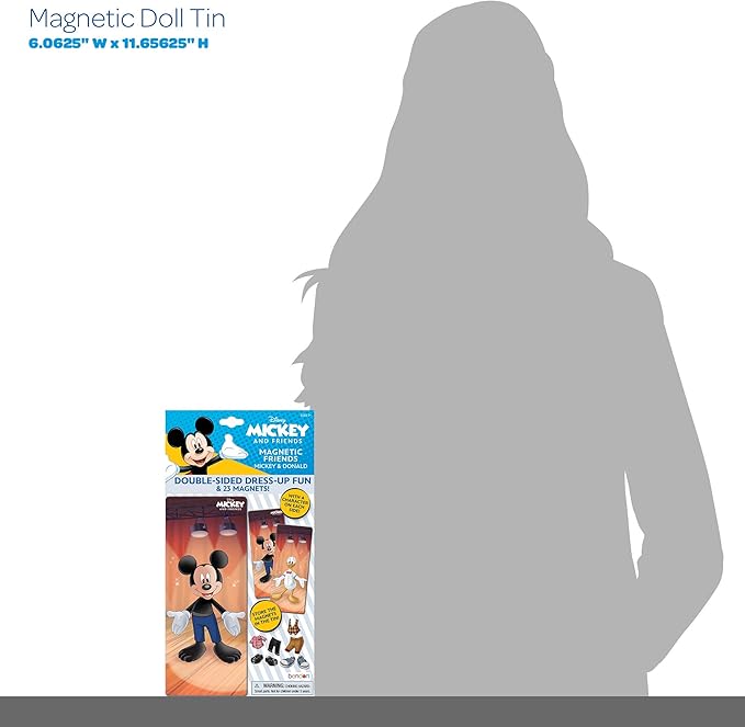 Disney Mickey Mouse and Donald Duck 23-Piece Magnetic Doll Tin 48837 Bendon