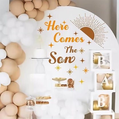 Baby Shower Party Decal Here Comes The Son Backdrop Decal