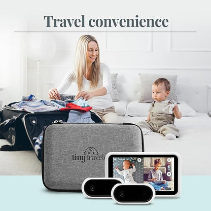 Tiny Traveler Baby Car Camera for 2 Kids, 5” Touch Screen Baby Car Monitor, No WiFi Baby Camera for Car Home Travel Roadtrip – Rear-Facing Car Seat Monitor Night Vision Baby Reminder Alert - Black
