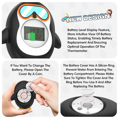 Bath Thermometer for Baby, Safety Pregnancy Bathtub Thermometer with Battery Power Display Feature, Floating Water Temperature Gauge, Auto On/Off Baby Shower Thermometer
