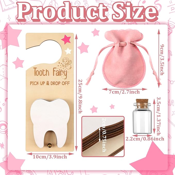 3 Pcs Tooth Fairy Tooth Holder Bag Tooth Fairy Door