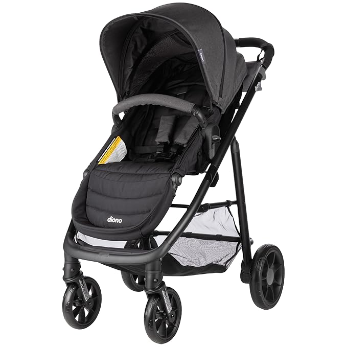 Diono Quantum 4 3-in-1 Travel System with LiteClik 30 R SafePlus Infant Car Seat and Base, Rear-Facing for Infants 4-30lbs, Includes Infant Car Seat Folding Stroller and Toddler Seat (Gray Slate)