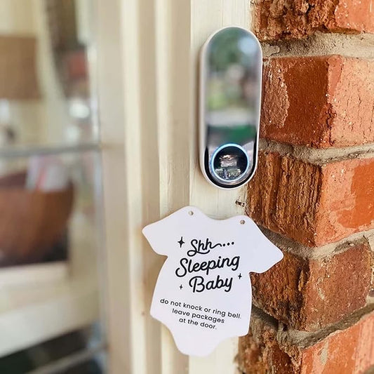 2pcs Acrylic Baby Sleeping Hanging Sign Plaque, Do Not Knock Or Ring The Bell