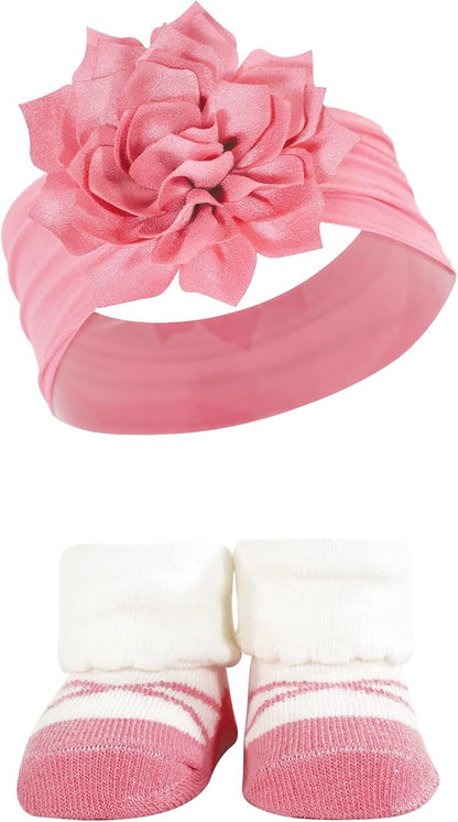 Hudson Baby Girl's Headband and Socks Giftset