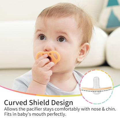 Mobella Koala Pacifiers 0-3 Months, Silicone Baby Pacifier for Breastfed Babies 2 Pack