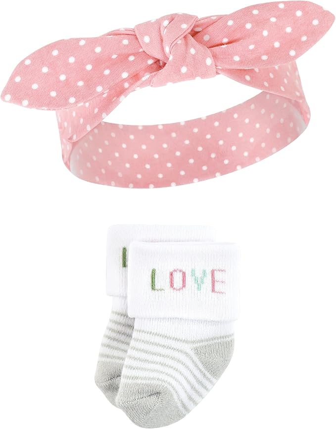 Hudson Baby baby-girls Headband and Socks Set