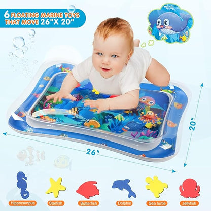 Infinno Inflatable Tummy Time Mat Premium Baby Water Play Mat for Infants and Toddlers Baby Toys for 3 to 24 Months, Strengthen Your Baby's Muscles