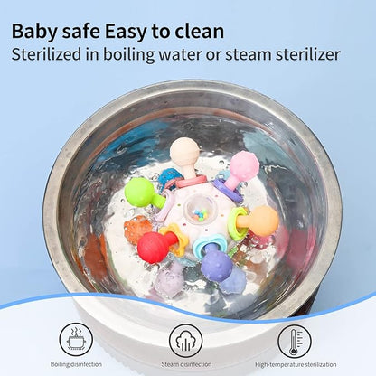 Baby Sensory Teething Toy for Babies, Montessori Teethers Toys for Babies 0-6-12 Months