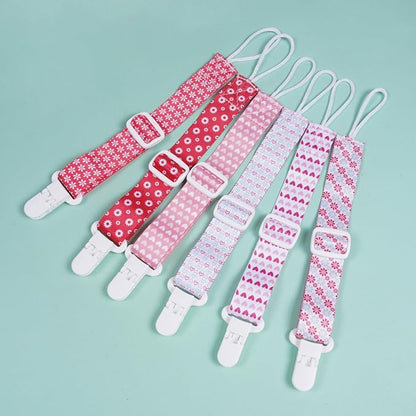 Baby Pacifier Clip with Adjustable Length Buckle,Paci Leash Binky Clips for Baby Boys and Girls 6 Gift