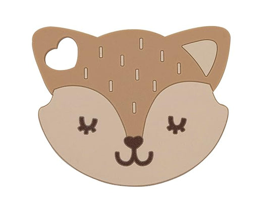 Pearhead Fox Silicone Baby Teether, Teething Toy for Babies 0+ Months