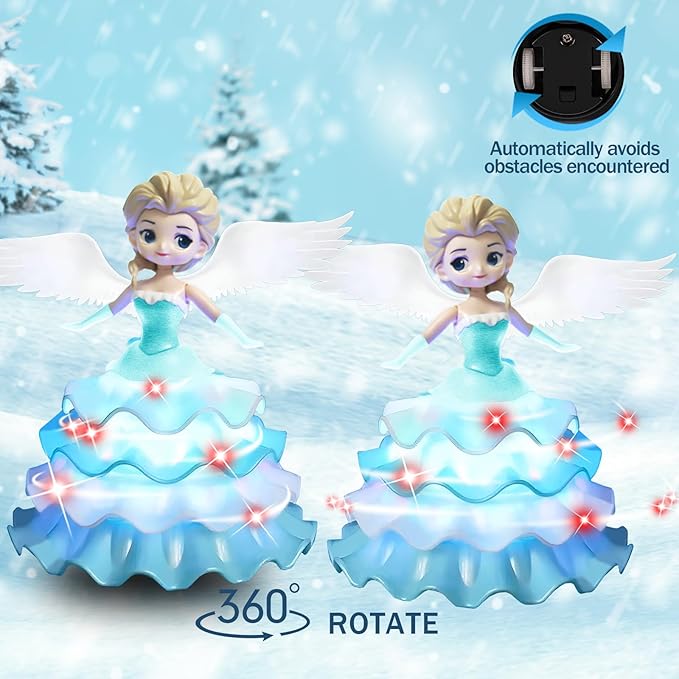 Dancing Princess Toys for Girls,Electric Cars Angel Doll with Colorful 3 4 5 6 (159A)
