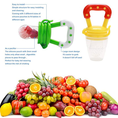 Food Feeder Baby Fruit Feeder Pacifier (3 Pcs) with 6 2 PCS 90ML with 2 Baby