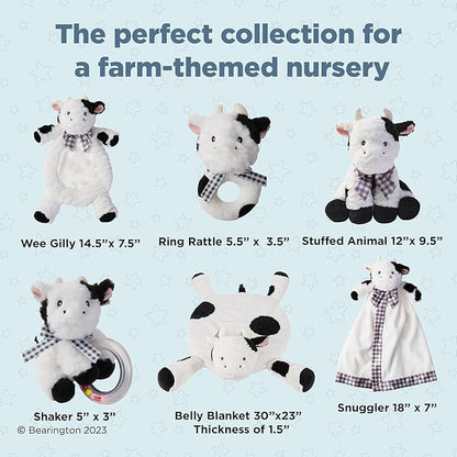 Bearington Lil' Gilly 18 Inch Cow Loveys for Babies - Security Blanket for Babies