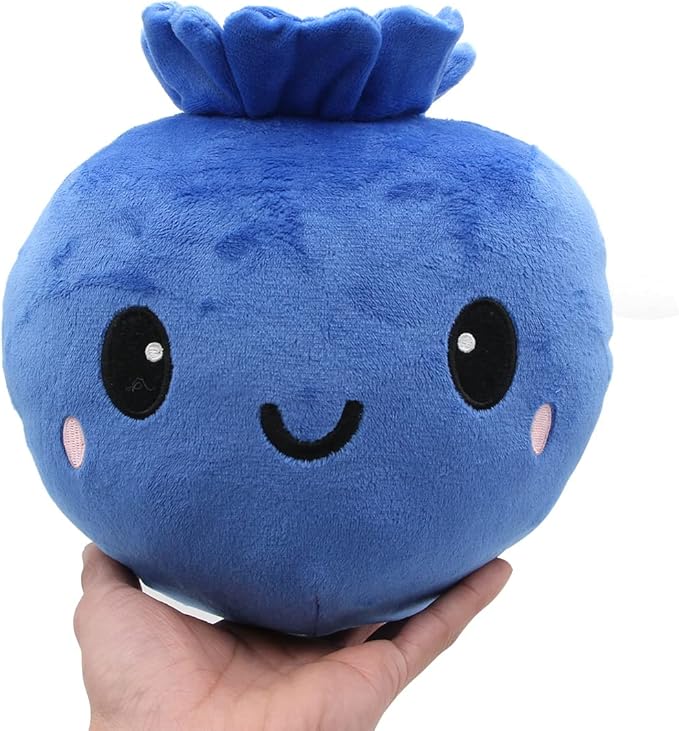 7.8inch Blueberry Plush Toy Soft Stuffed Berry Doll Smiling Fruit