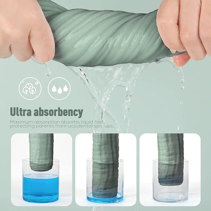 Yoofoss Muslin Burp Cloths for Baby 10 Pack 100% Cotton 20''X10'' Super