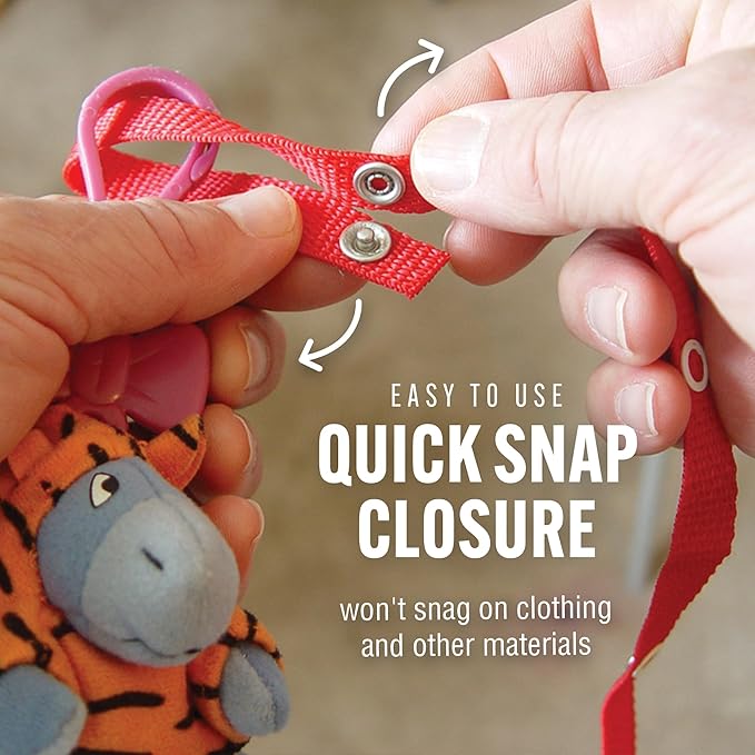 Baby Buddy Secure-a-Toy, Adjustable Pacifier and Teether Strap for Stroller 2 Pack