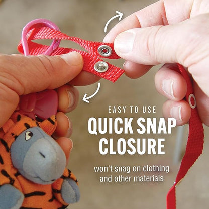 Baby Buddy Secure-a-Toy, Adjustable Pacifier and Teether Strap for Stroller 2 Pack