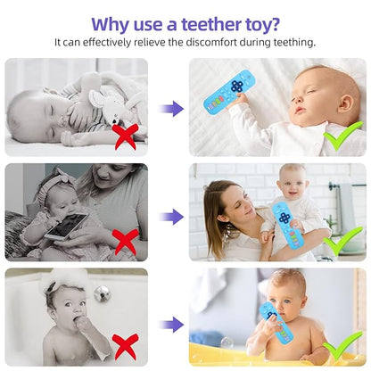 Chuya Remote Teethers Silicone Baby Teething Toys, TV Remote Teether 0-6-12-18 Months