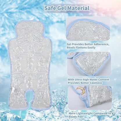 Gel Car Seat Cooler Pad Summer Universal Baby Stroller Ice Cushion Cooler Mat Cooling Seat Liner for Babies Multifunctional Baby Baby Cushion Chair (Moon)