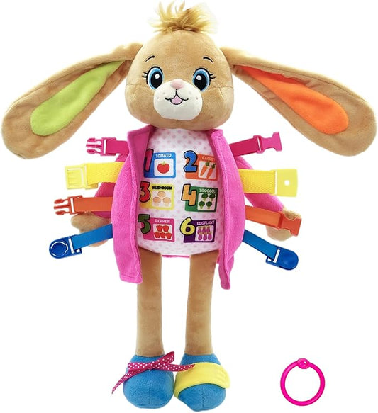 June Garden 16" Dressy Friends Bunnie - Educational Stuffed Plush Doll for Kids and Toddlers 2 Years and Up