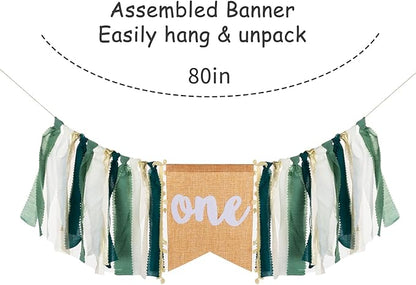 One Wild Highchair Banner, Safari Jungle Burlap Banner for First Birthday Decoration Decorations,1st Birthday