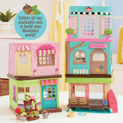 Li'l Woodzeez – Li'l Petals Flower Shop 29Pcs Dollhouse 2 Posable 1 Storybook 3+