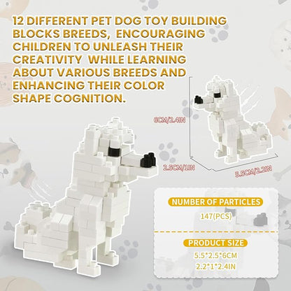 BOROLA Pet Dog Building Blocks Set Educational Toy Realistic Fun Animal Assembly Kit Toys Games(Hokkaido Dog Blocks)