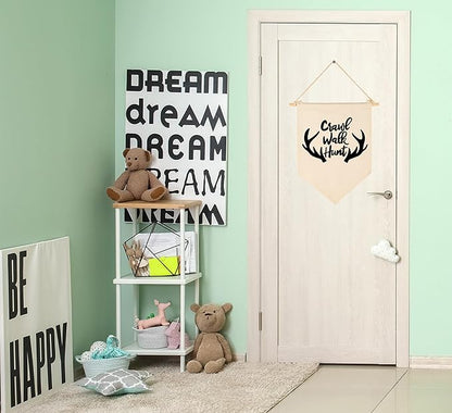 Crawl Walk Hunt,Woodland Deer-Flag Sign Gifts for Baby Newborn Boys