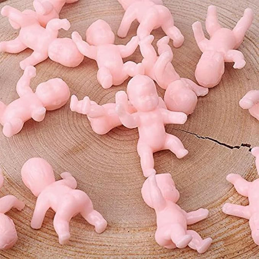 1.2" King Cake Babies Mini Plastic Babies for Baby Shower