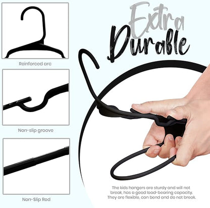 Utopia Home 40 Pack Kids Hangers - 11.5 Inch Plastic Baby Hangers for Closet - Childrens Hanger for Clothes & Infant Hanger for Closet - Ideal for Everyday Standard Use (Black)