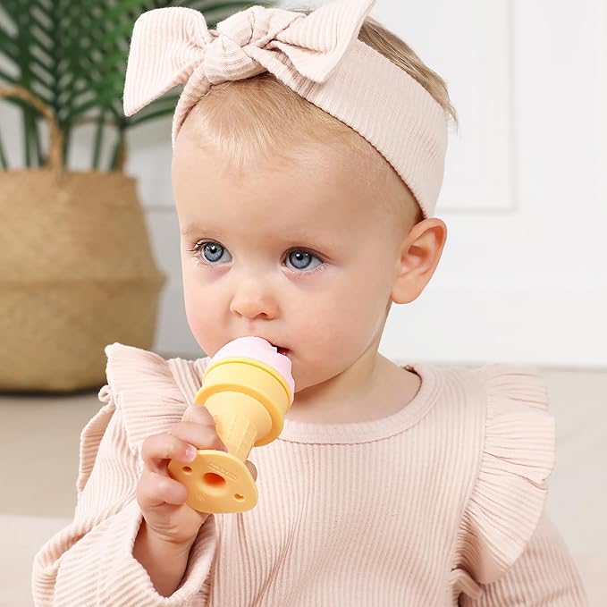 Smily Mia Freezer Teether for Babies 12-18Months,Freezable Ice Cream Toy for 6-12Months Babies 3-6Months for