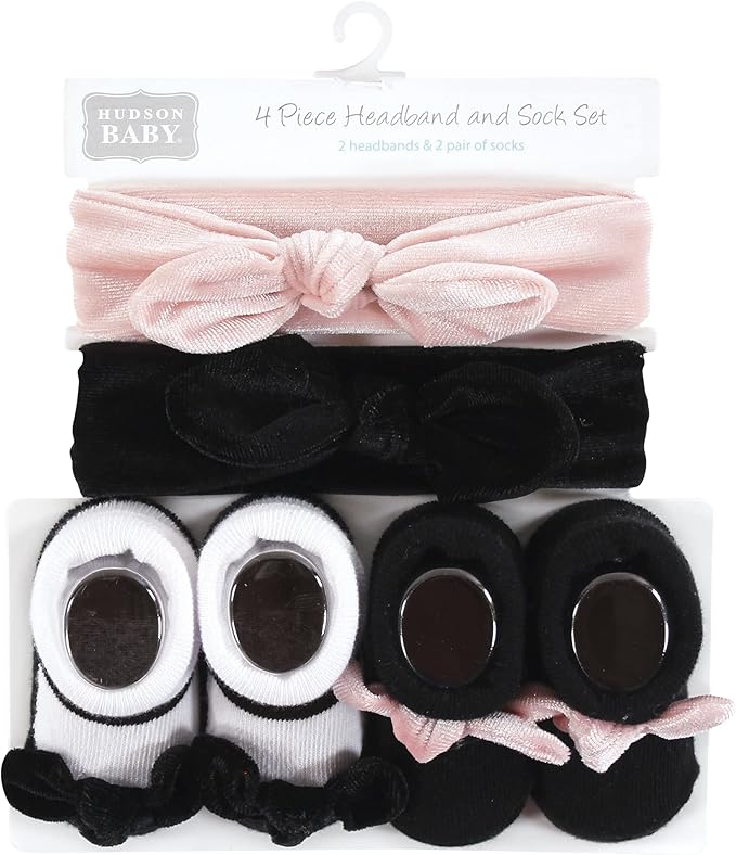 Hudson Baby baby-girls Headband and Socks Set
