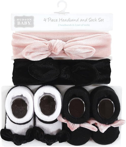 Hudson Baby baby-girls Headband and Socks Set