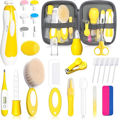 Baby Healthcare and Grooming Kit for Newborn Kids, 31PCS Upgraded Safety Baby Care Kit, Newborn Nursery Health Care Set, Baby Care Products (Yellow)
