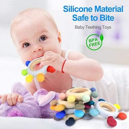 Baby Teething Toys Silicone Teethers BPA Free Silicone Rudder (8 Directions