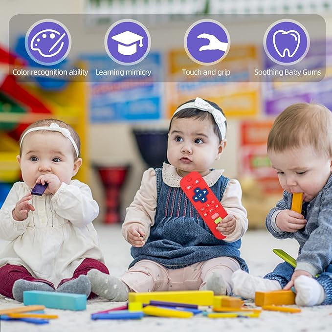 Chuya Remote Teethers Silicone Baby Teething Toys, TV Remote Teether