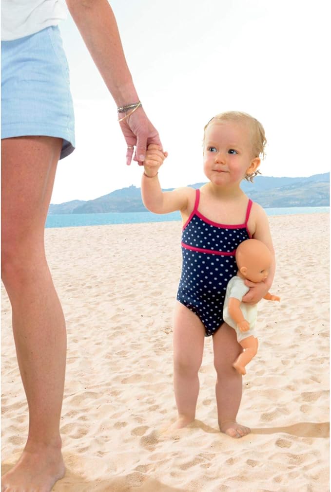 Corolle Bebe Bath Marin Baby Doll - 12" Soft-Body with Rubber Frog Toy, Safe for Water Play in Bathtub or Pool 18 Months