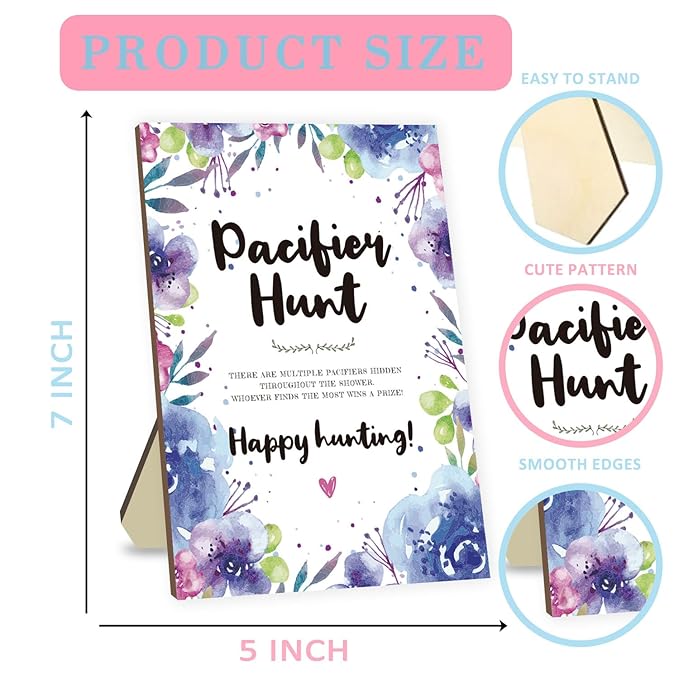 Baby Shower Games Set, Baby Pacifier Hunt Game 50 Mini 50 Blue