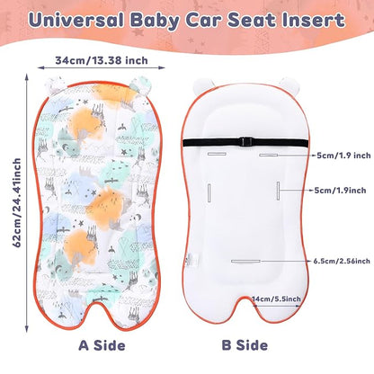 Miracle Baby Car Seat Insert Universal Breathable Baby Stroller Cushion Reversible 3D Air Mesh Cotton Stroller Mat for CarSeat, Buggy, Carrycot, High Chair (Animal)